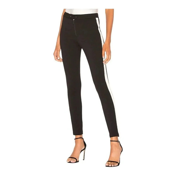 Alice + Olivia Daryl Riding Pant in Black & Natural - Picture 1 of 15